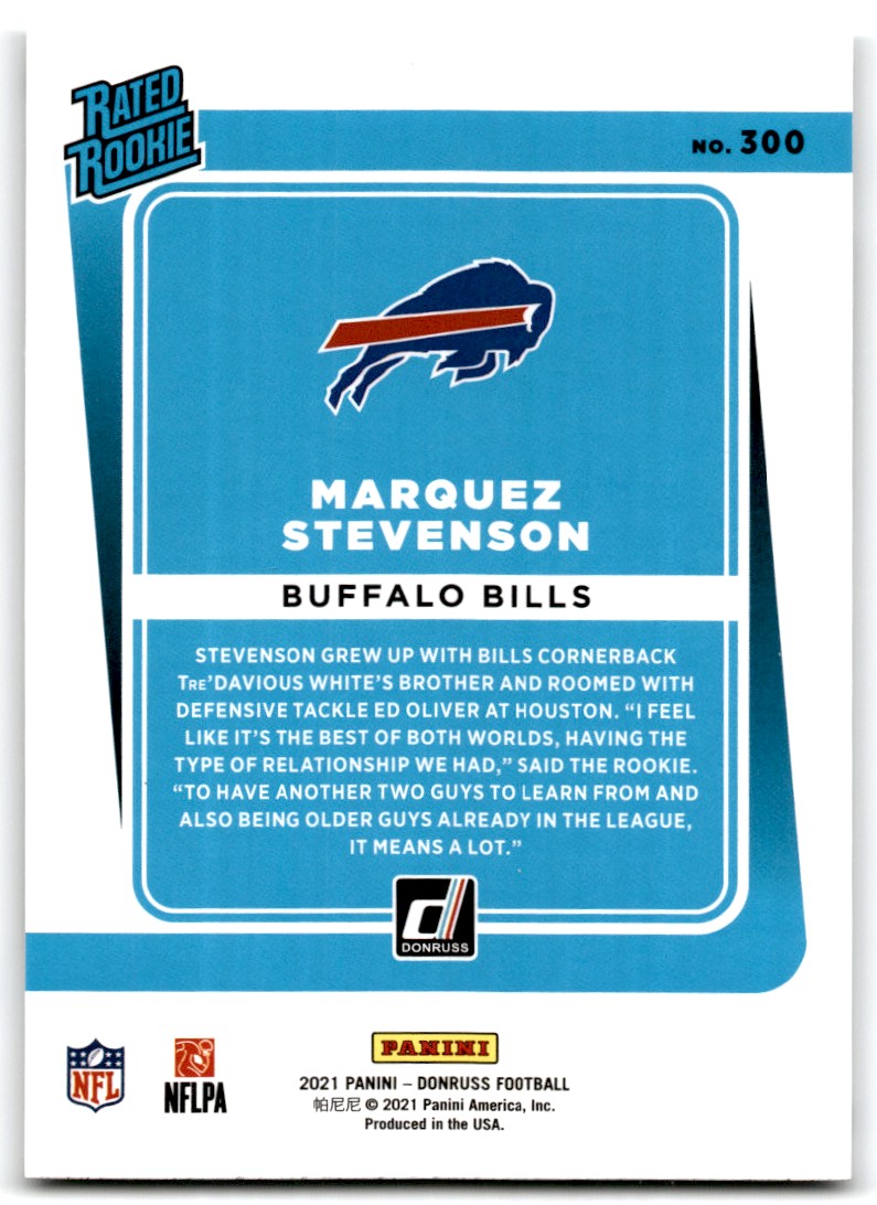 2021 Donruss Marquez Stevenson #300 card back image