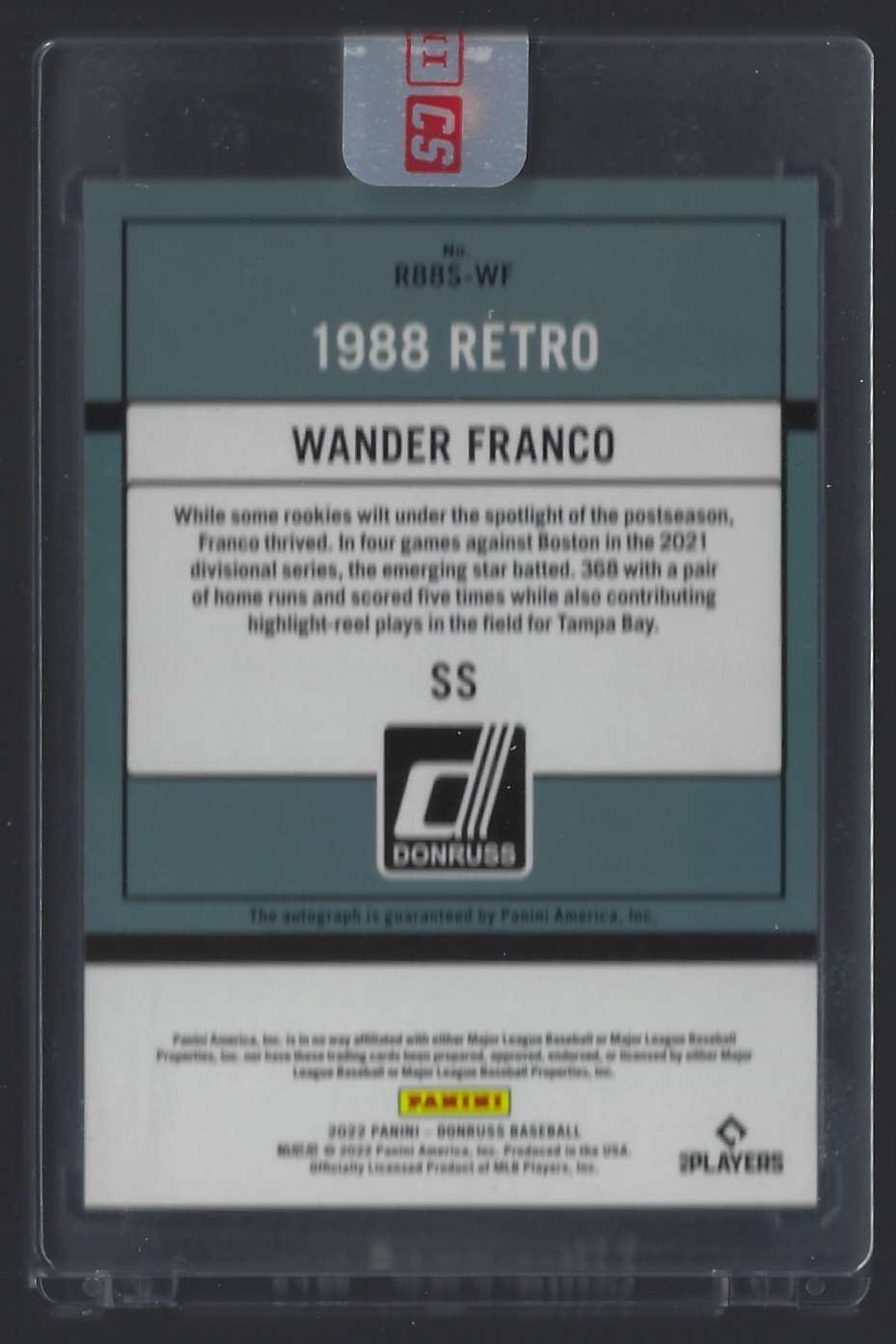 2022 Donruss Retro '88 Signatures Wander Franco #R88SWF on Kronozio