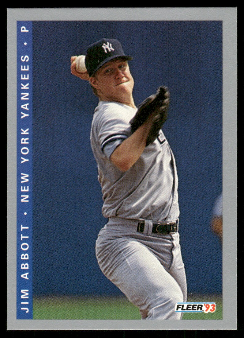 メジャーリーガー Jim T バット付きカード Jim Abbott New York Yankees #F-242 1993 Fleer Final Edition