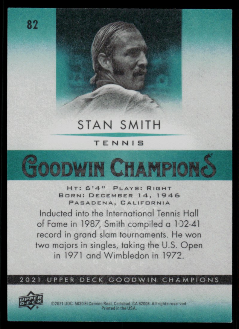 2021 Upper Deck Goodwin Champions Stan Smith #82 card back image