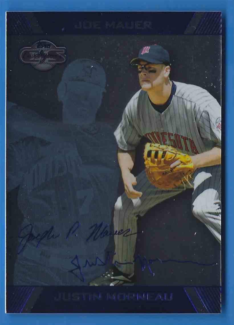 2007 Topps Co-Signers Silver Blue Justin Morneau W/Joe Mauer #31 card front image