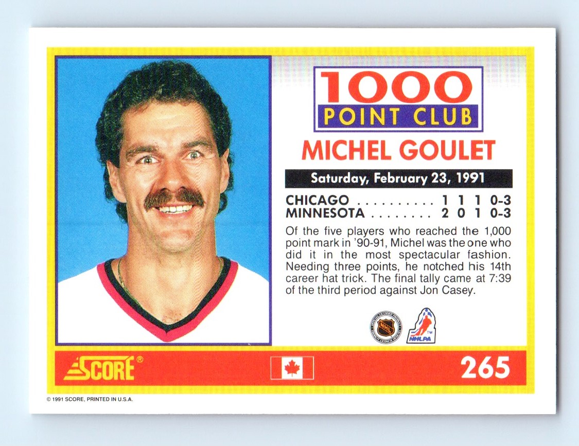 1991-92 Score Canadian English ! Michel Goulet #265 card back image