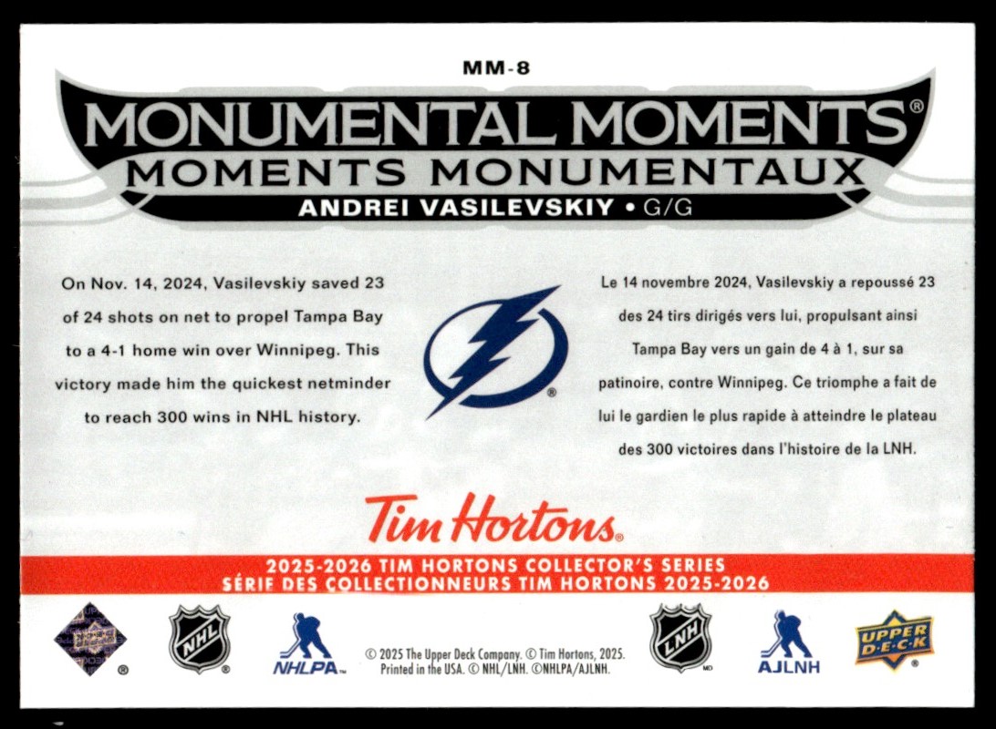 2025-26 Upper Deck Tim Hortons Monumental Moments Andrei