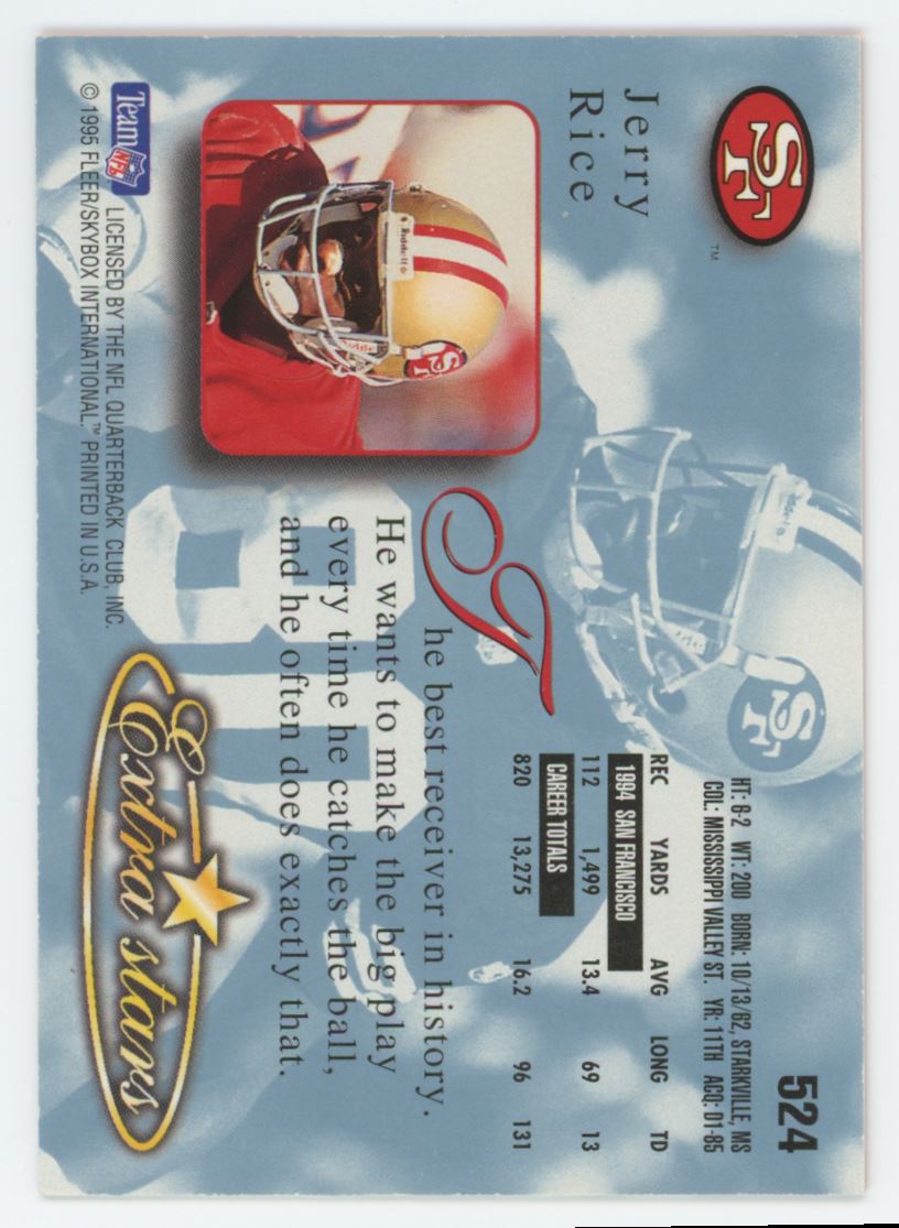 1995 Ultra Jerry Rice #524 card back image