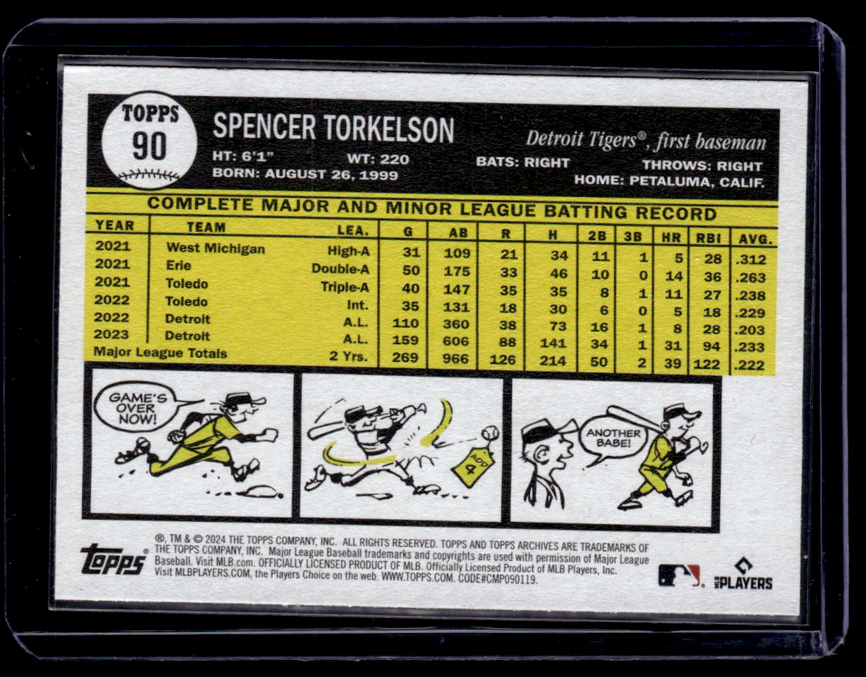 2024 Topps Archives Spencer Torkelson #90 card back image