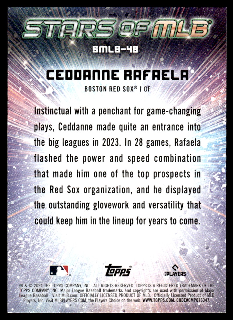 2024 Topps Stars of MLB Baseball Ceddanne Rafaela RC Boston Red