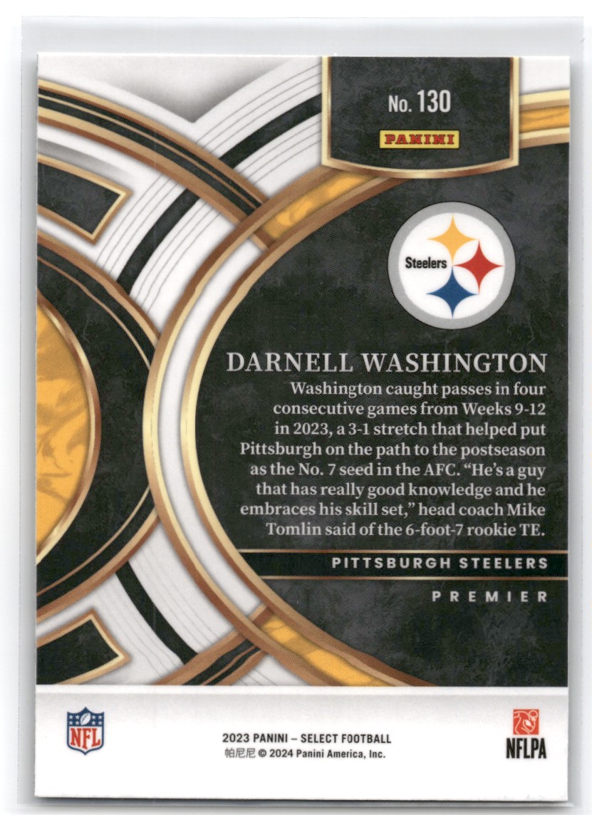 2023 Select Football Darnell Washington #130 card back image