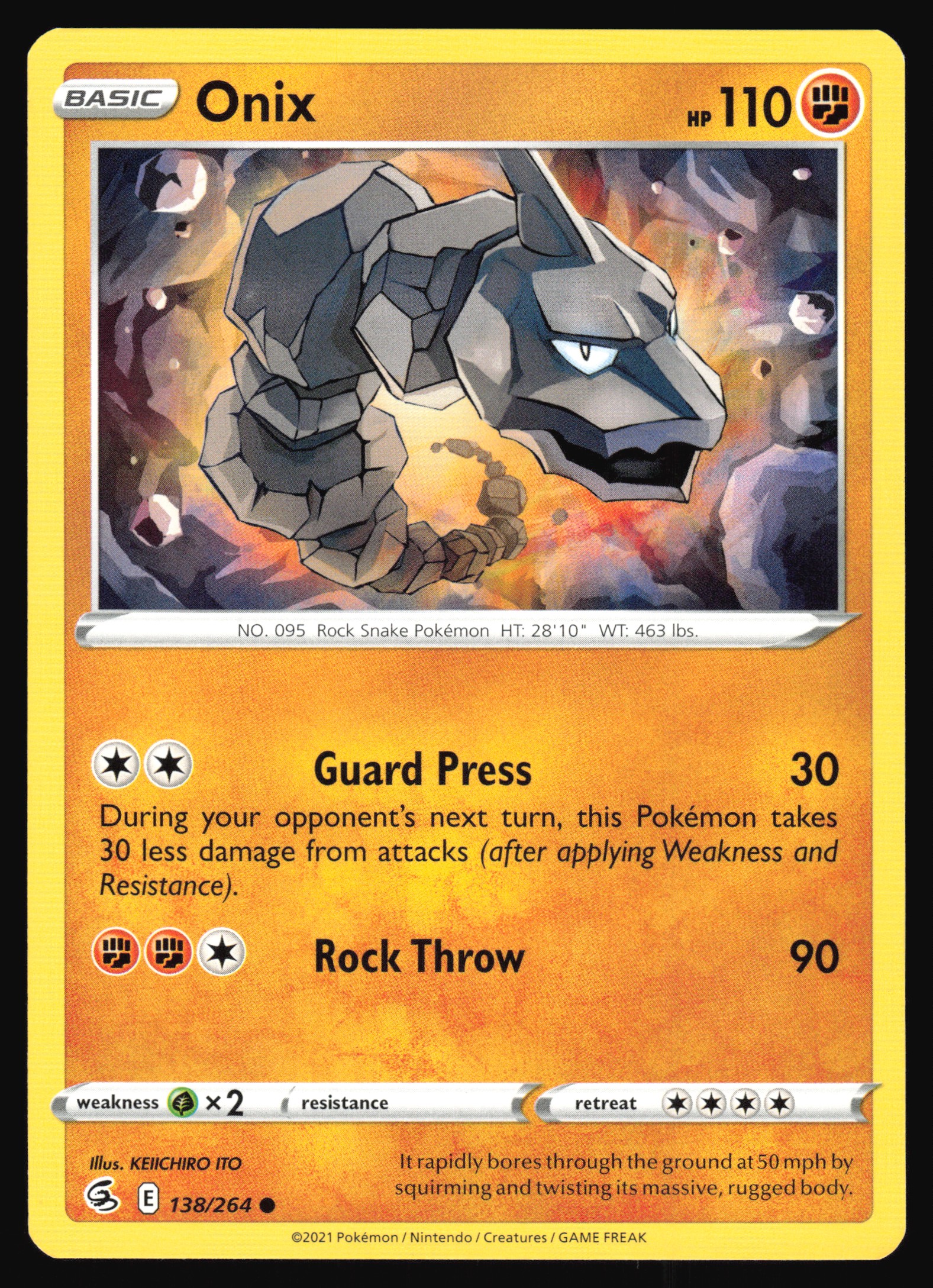 2021 Pokemon TCG Onix 138/264 Fusion Strike Common | eBay