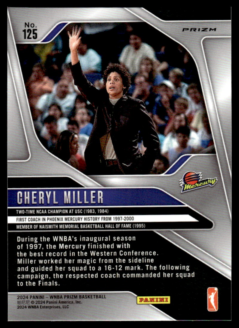 2024-25 Panini Prizm WNBA Cheryl Miller #125 card back image