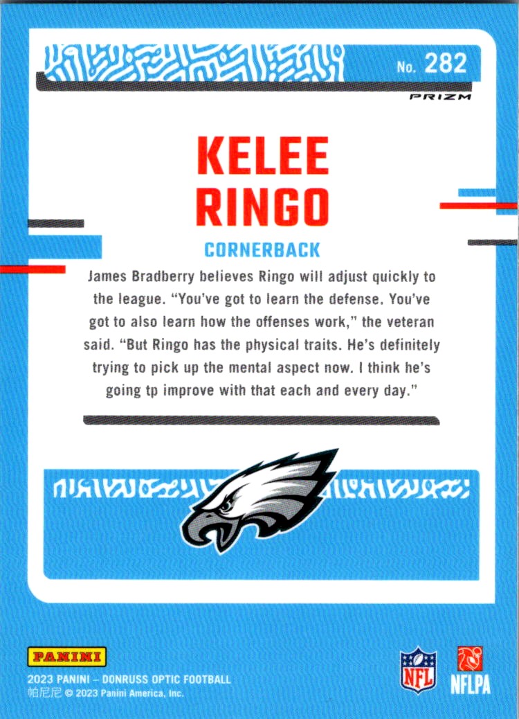 2023 Donruss Optic Blue Hyper Rated Rookie Kelee Ringo #282 card back image