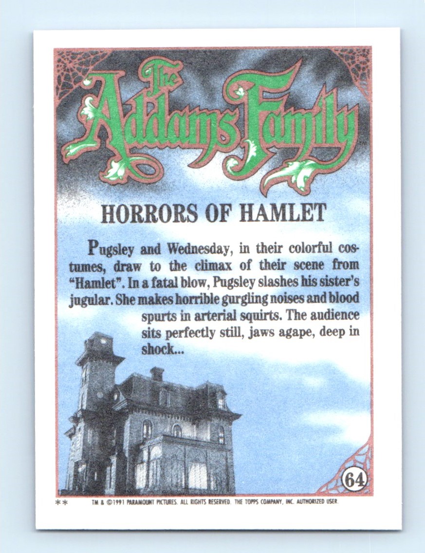 1991 Topps Paramount Pictures The Addams Family #64 card back image