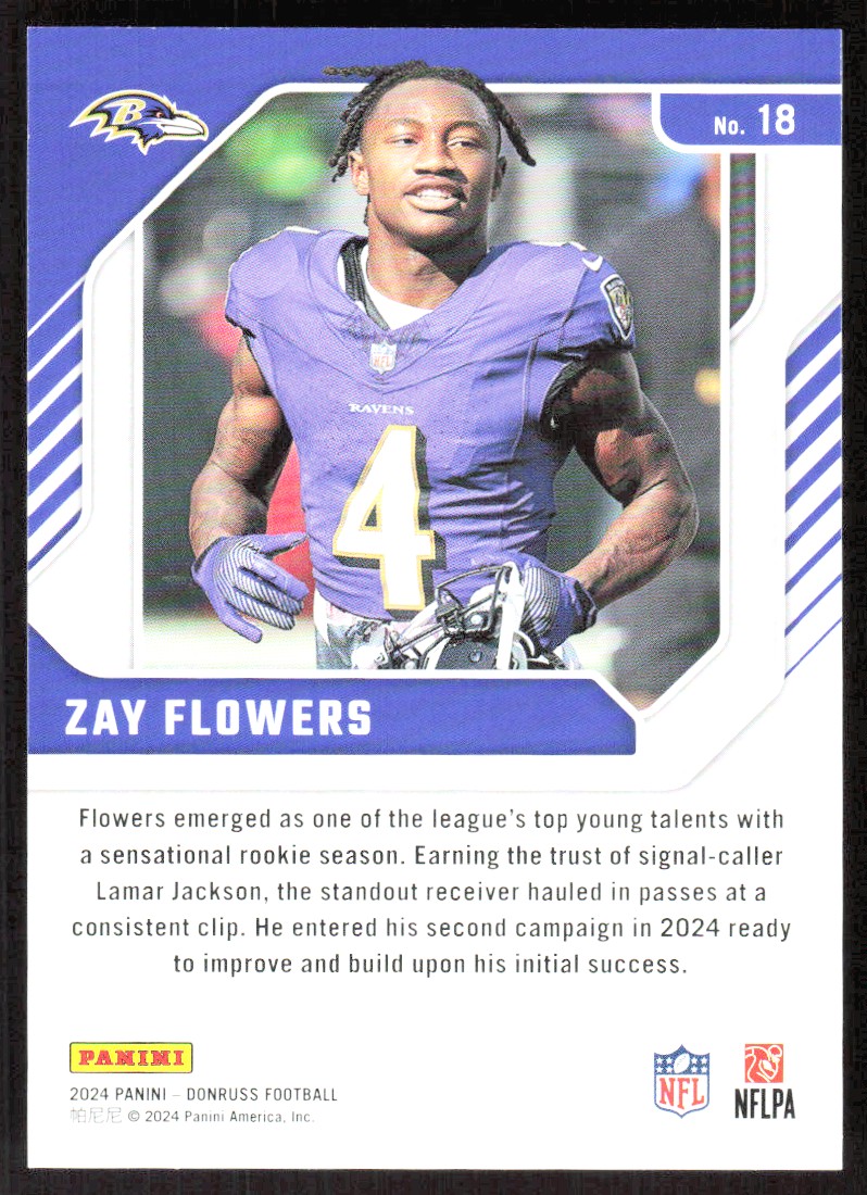 2024 9222D Panini DONRUSS ELITE SERIES Zay Flowers Baltimore
