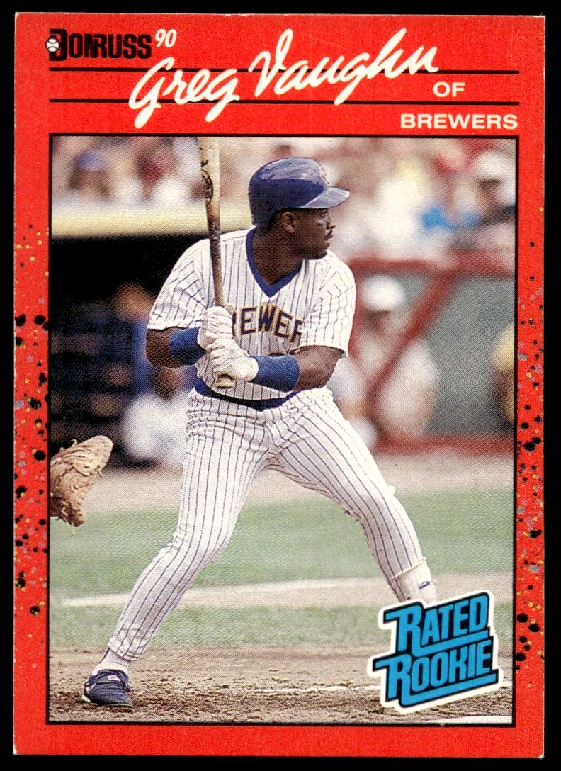 1989 Donruss Greg Vaughn Rookie A83 Milwaukee Brewers #37 | eBay
