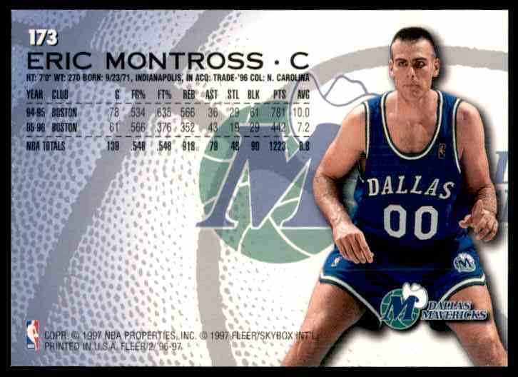 1996-97 Fleer Eric Montross #173 card back image