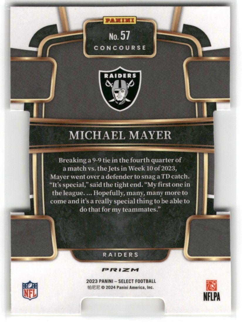 2023 Select Football Michael Mayer #57 card back image