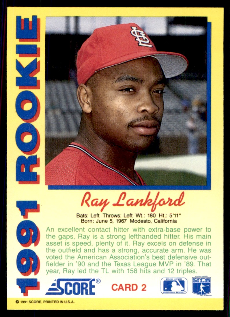 メジャーリーグ　カード　Ray Lankford 1991 Score Rookies Ray Lankford St. Louis Cardinals #2 | eBay