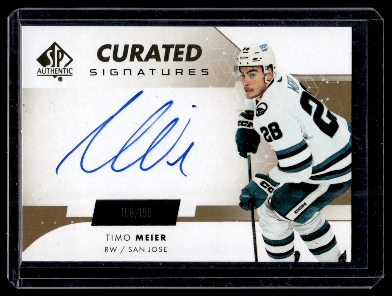 2022-23 SP Authentic Curated Signatures Timo Meier Auto /199 San