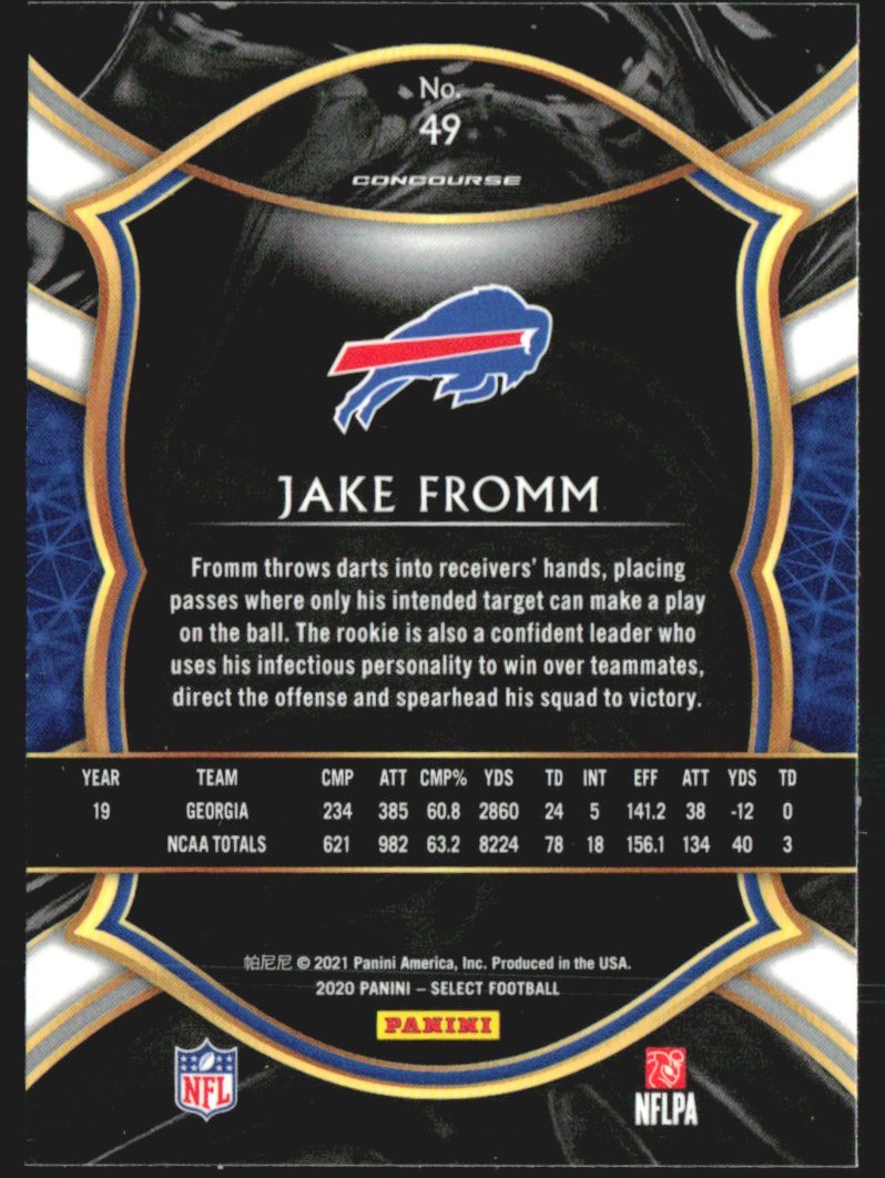 2020 Panini Select Rookie Jake Fromm #49 TS8 | eBay