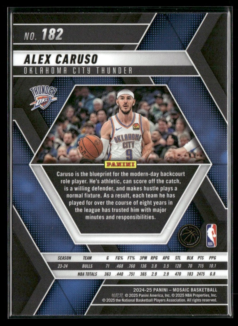 【美品】 Caruso Valditaroネーム 2024-25 PANINI MOSAIC ALEX CARUSO OKLAHOMA CITY THUNDER #182 | eBay
