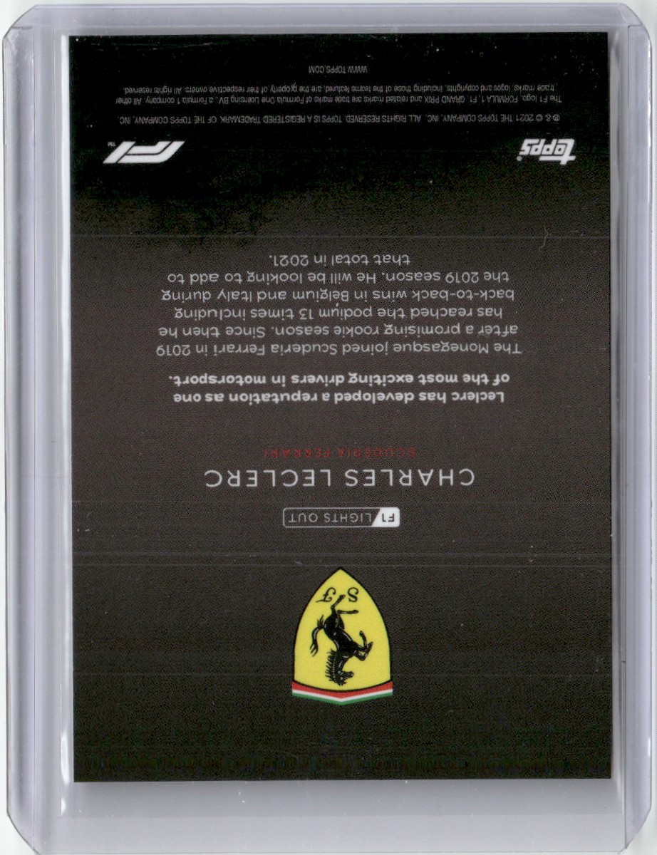 2021 Topps Formula 1 Lights Out Charles Leclerc #11 card back image