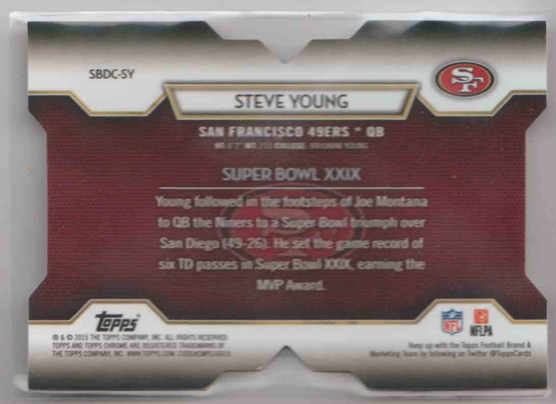 2015 Topps Chrome Super Bowl 50 Die Cuts Steve Young #SBDC-SY card back image