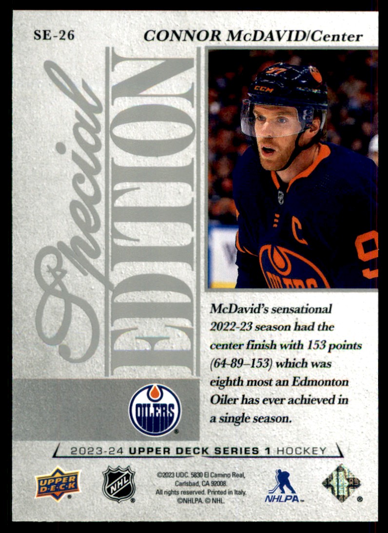 2023-24 Upper Deck Series 1 Special Edition Connor McDavid