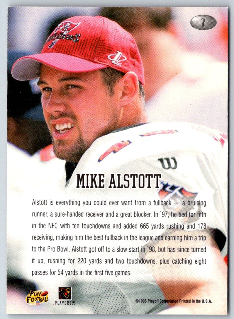 1998 Playoff Momentum Retail Mike Alstott #7 card back image