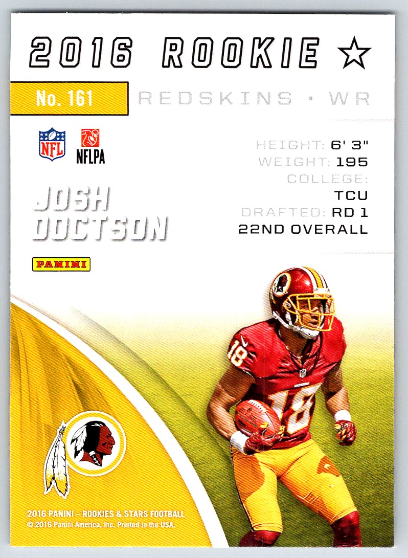 2016 Panini Rookies & Stars Josh Doctson #161 card back image