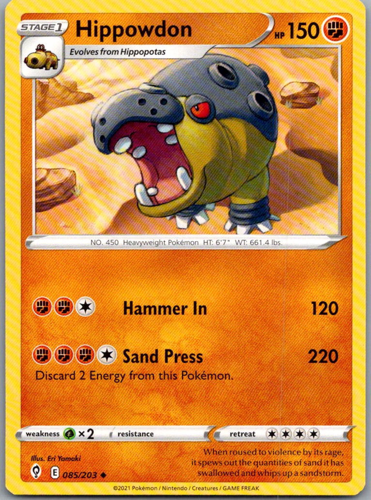 2021 Sword & Shield - Evolving Skies Hippowdon Stage 1/Uncommon