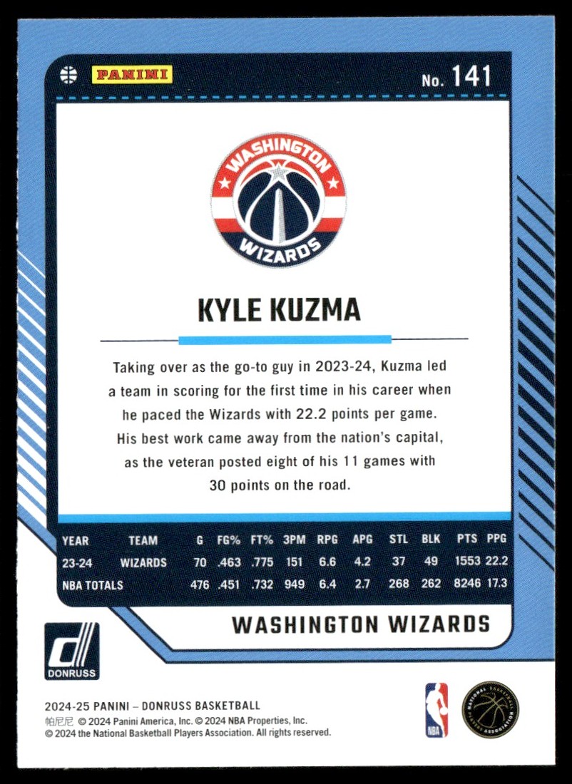 2024-25 Donruss Kyle Kuzma #141 on Kronozio