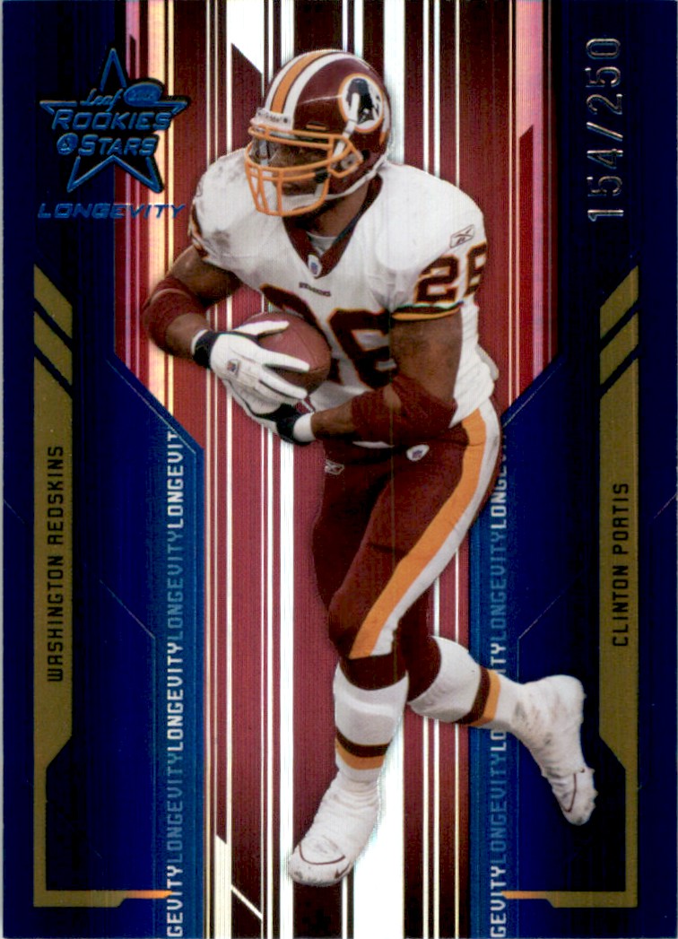 2005 Leaf Rookies and Stars Longevity Sapphire Clinton Portis #94 card front image
