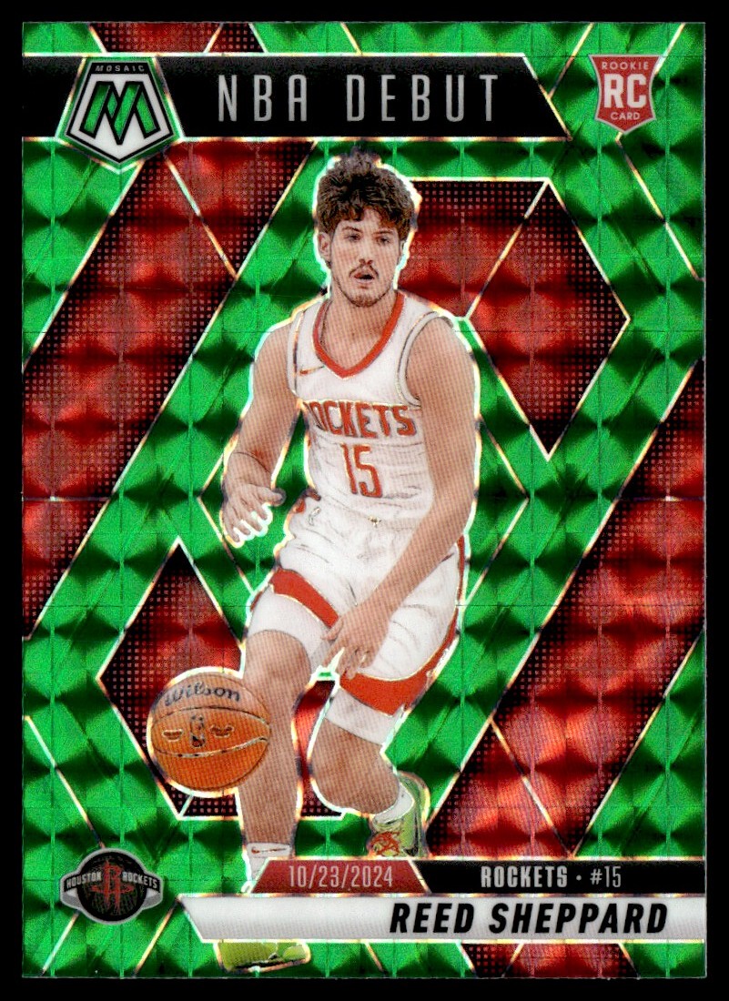 2024-25 Panini Mosaic Rookie Debut Green Reed Sheppard #252 B | eBay