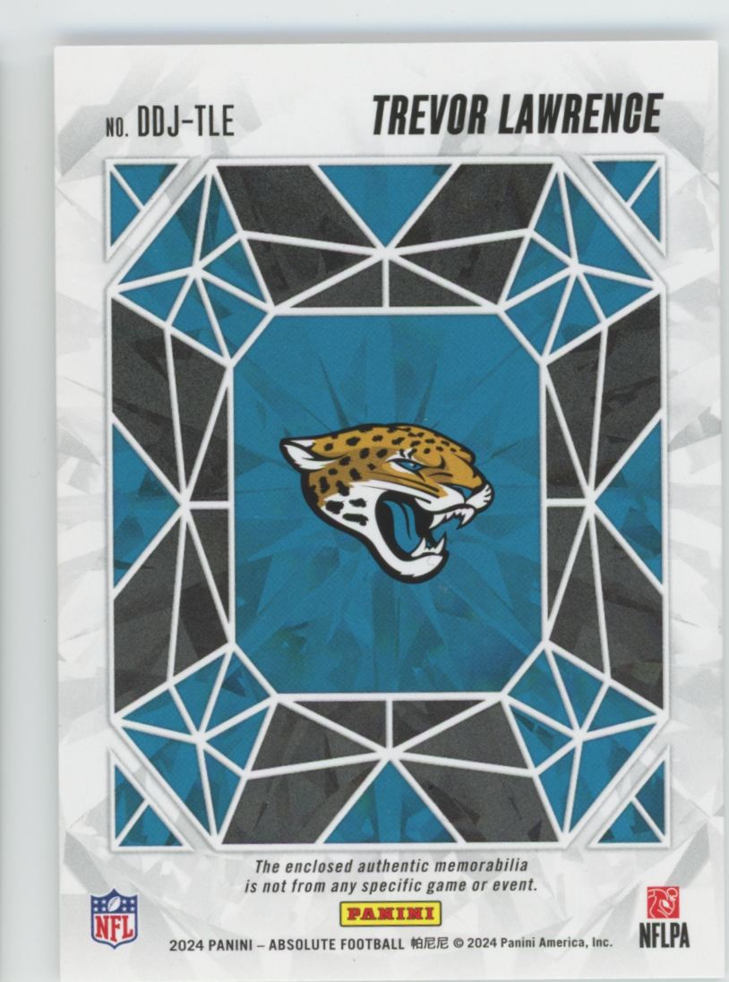 2024 Draft Diamonds Patch Trevor Lawrence Jacksonville Jaguars