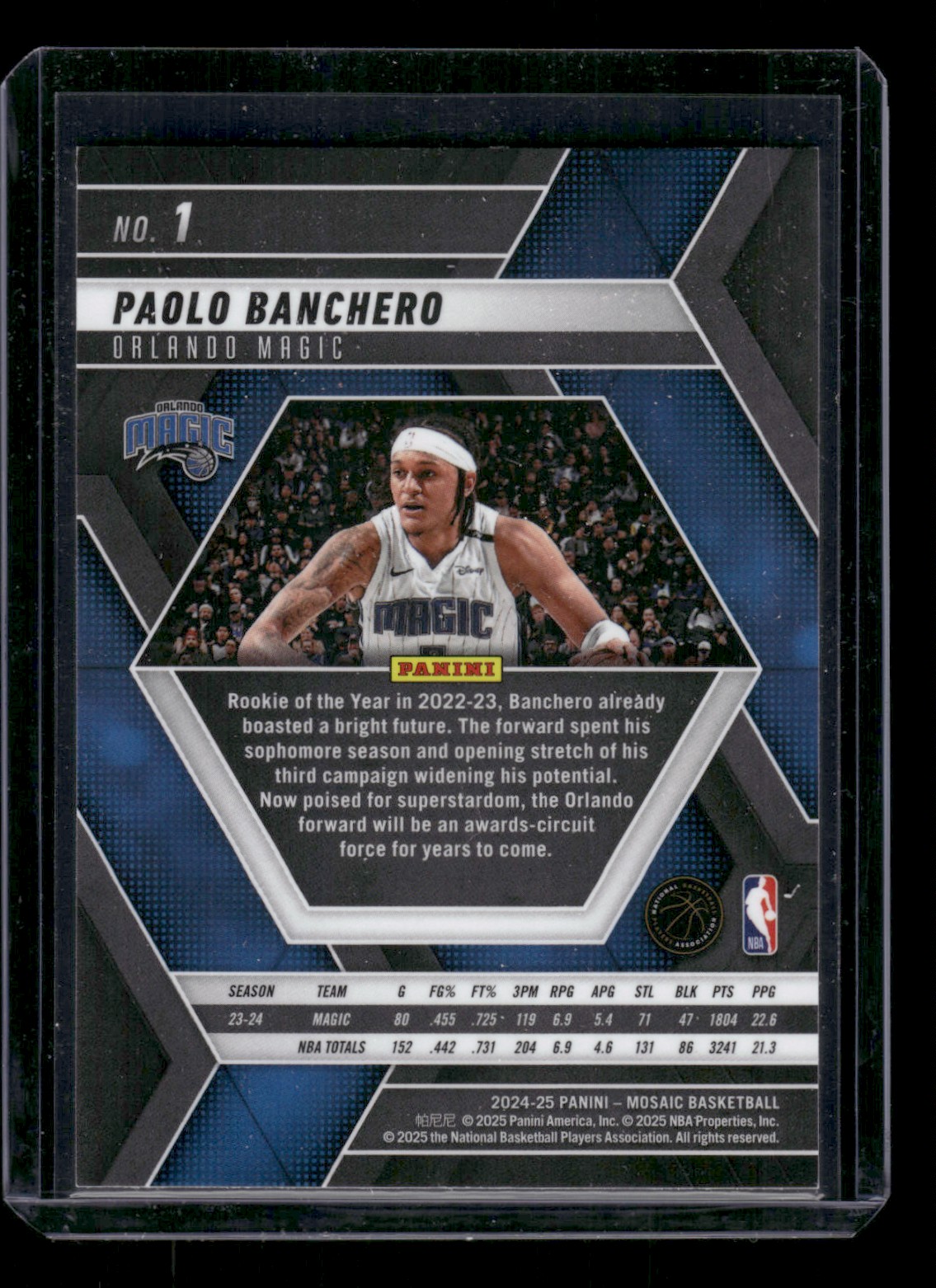 2024-25 Panini Mosaic Paolo Banchero #1 card back image