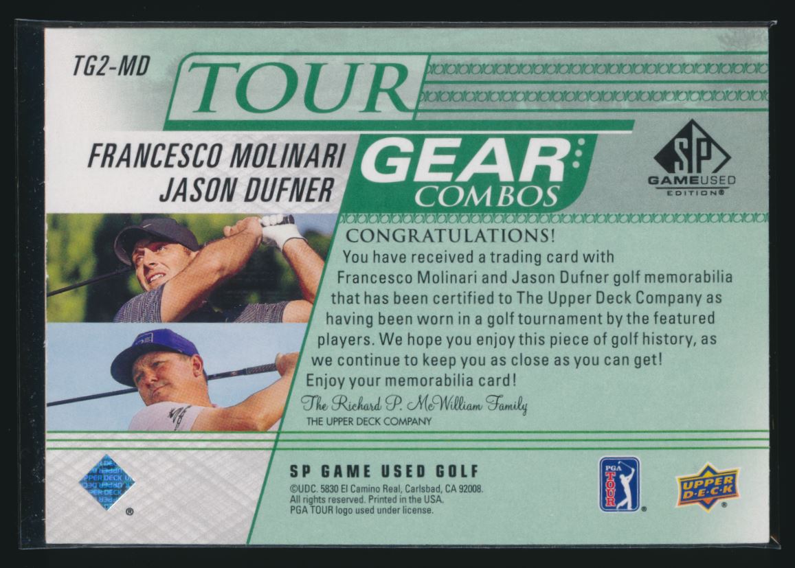2021 SP Game Used Tour Gear Combos Relic #TG2-MD Francesco