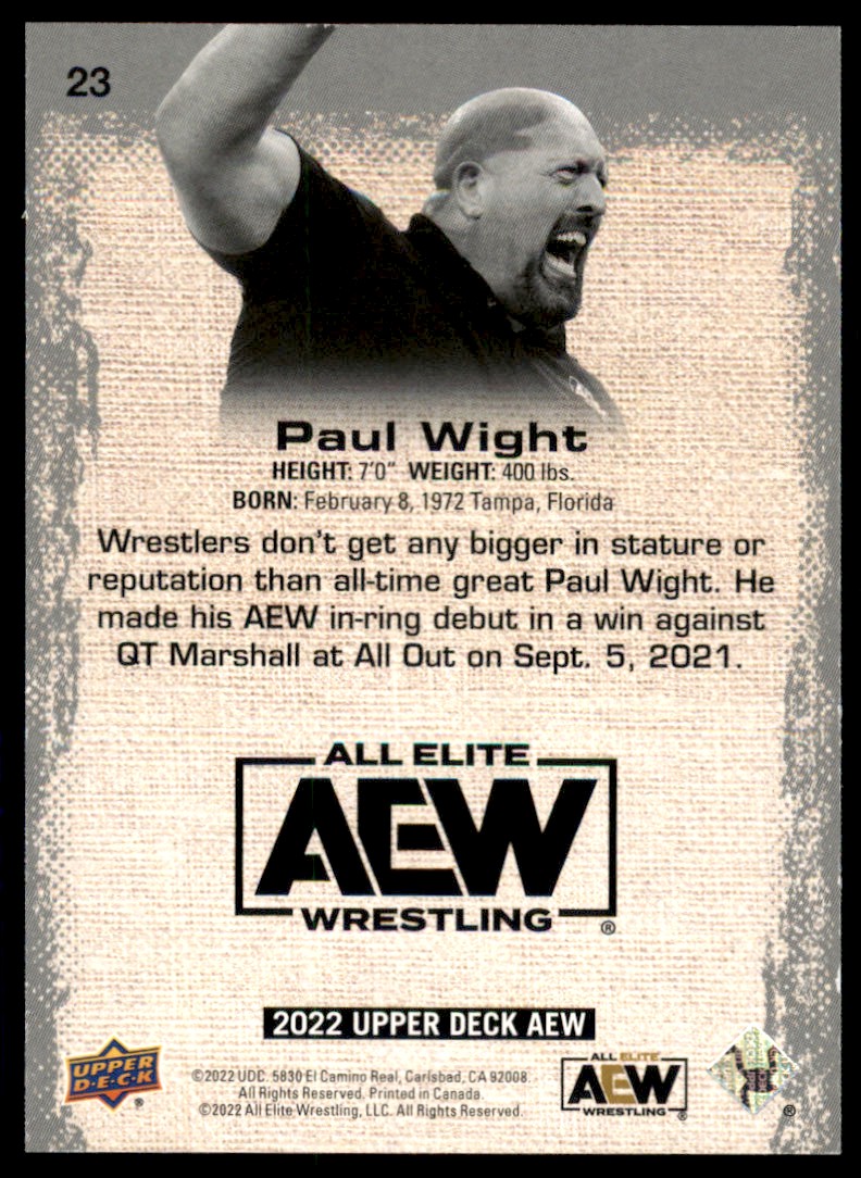 2022 Upper Deck AEW Purple Pyro #23 Paul Wight 099/199 | eBay