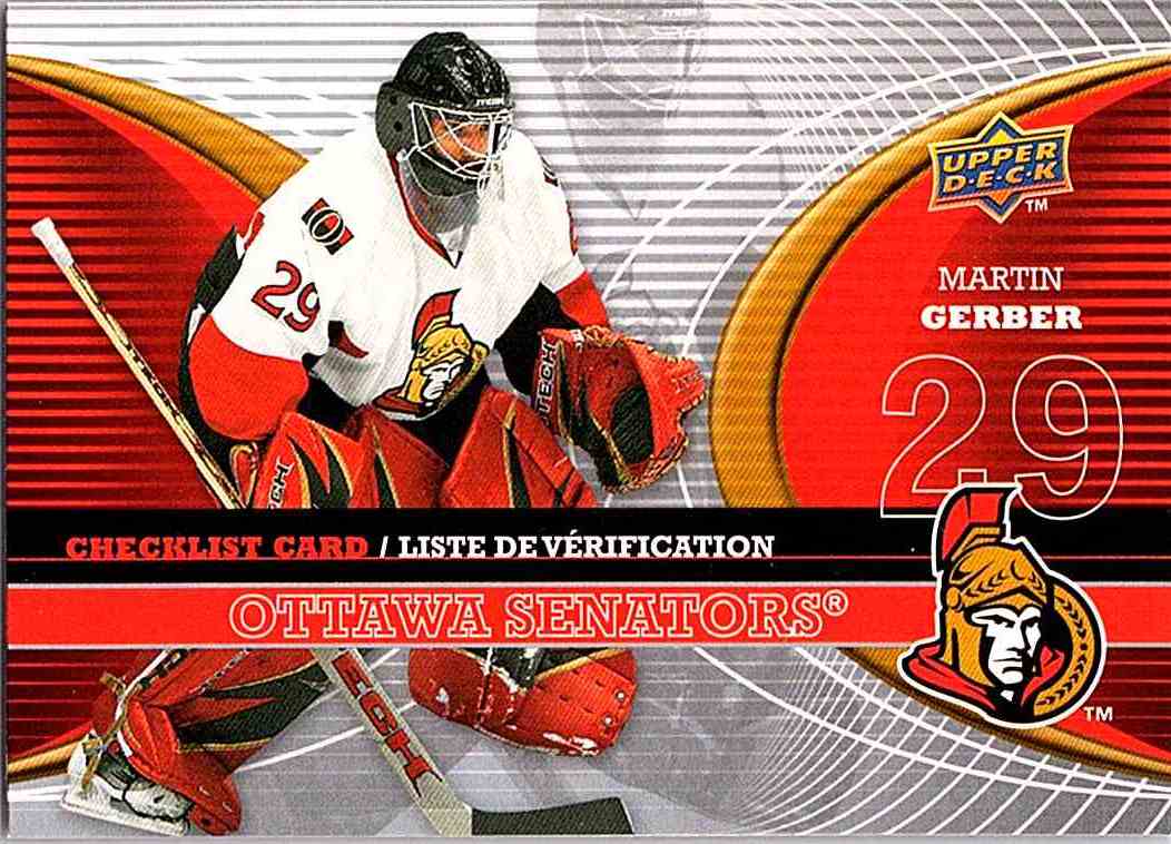 2008-09 McDonald's Upper Deck Canadian Goalie Checklist Martin Gerber #CL-OTT