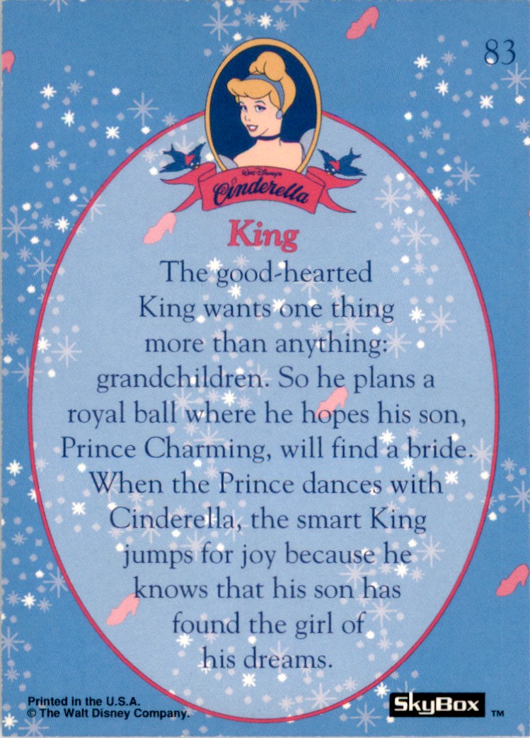 1995 Walt Disney's Cinderella King #83 card back image