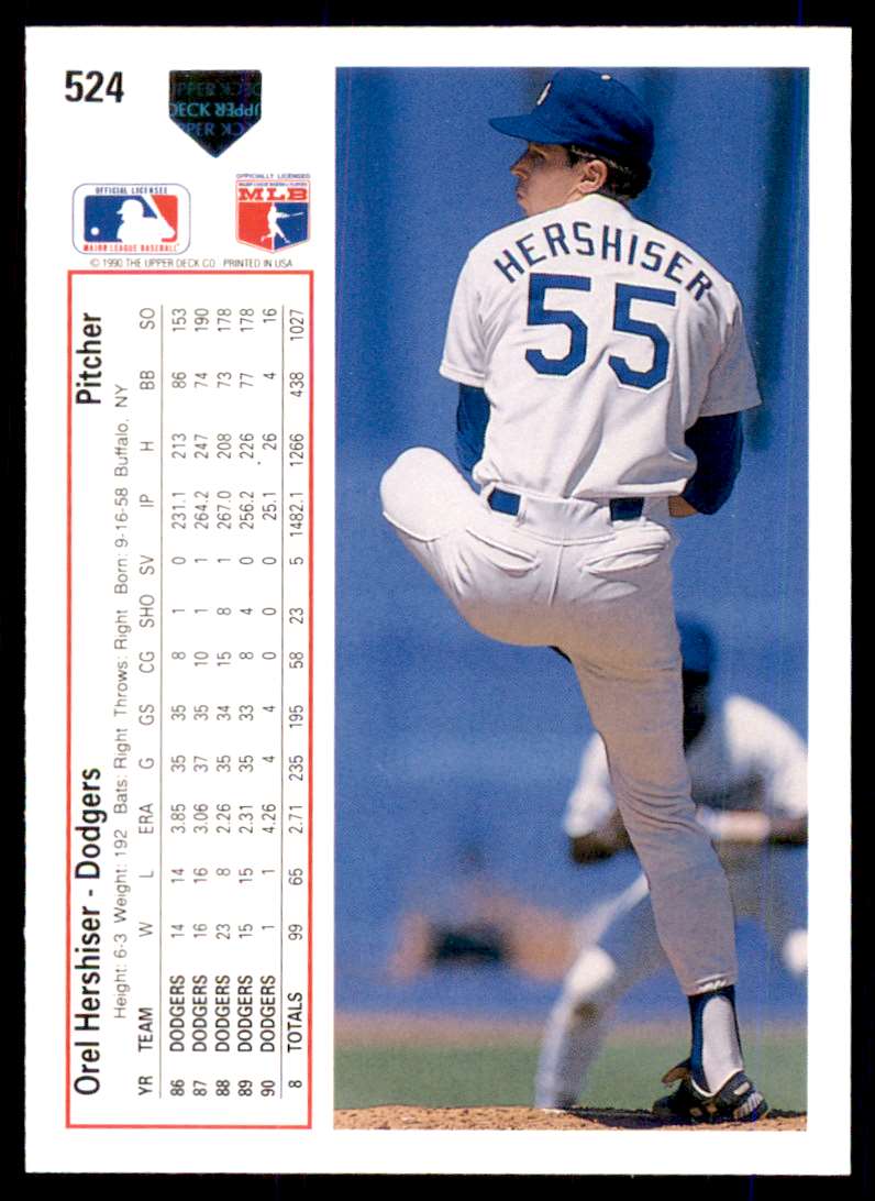 1991 Upper Deck Orel Hershiser Los Angeles Dodgers 524 eBay