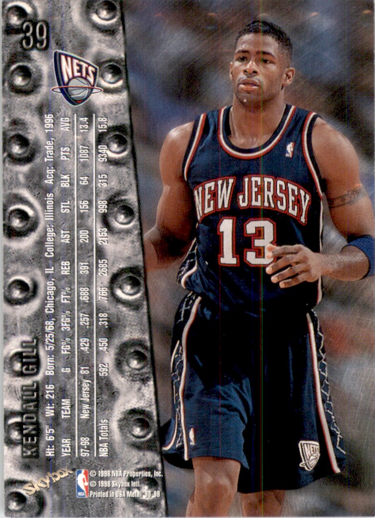1998-99 Metal Universe Kendall Gill #39 card back image