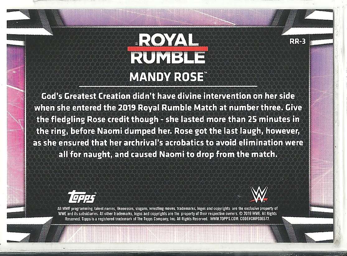 2019 Topps Wwe Women's Division Royal Rumble Mandy Rose #RR-3 on Kronozio