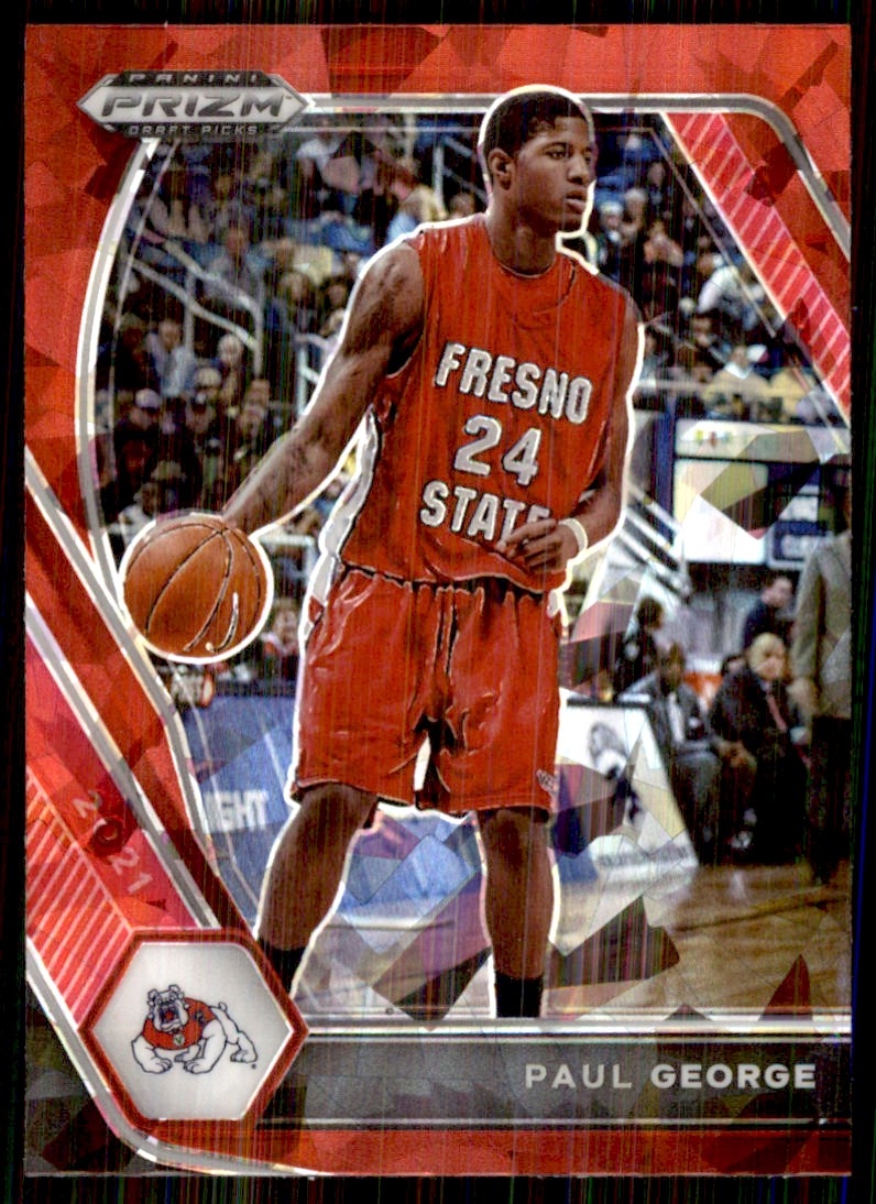 2021-22 Panini Prizm Draft Picks Prizms Red Ice Paul George #69 on