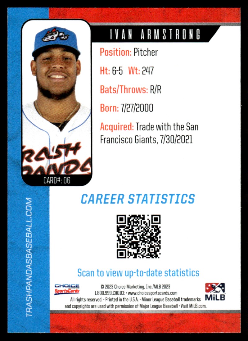 2023 Choice Ivan Armstrong card back image