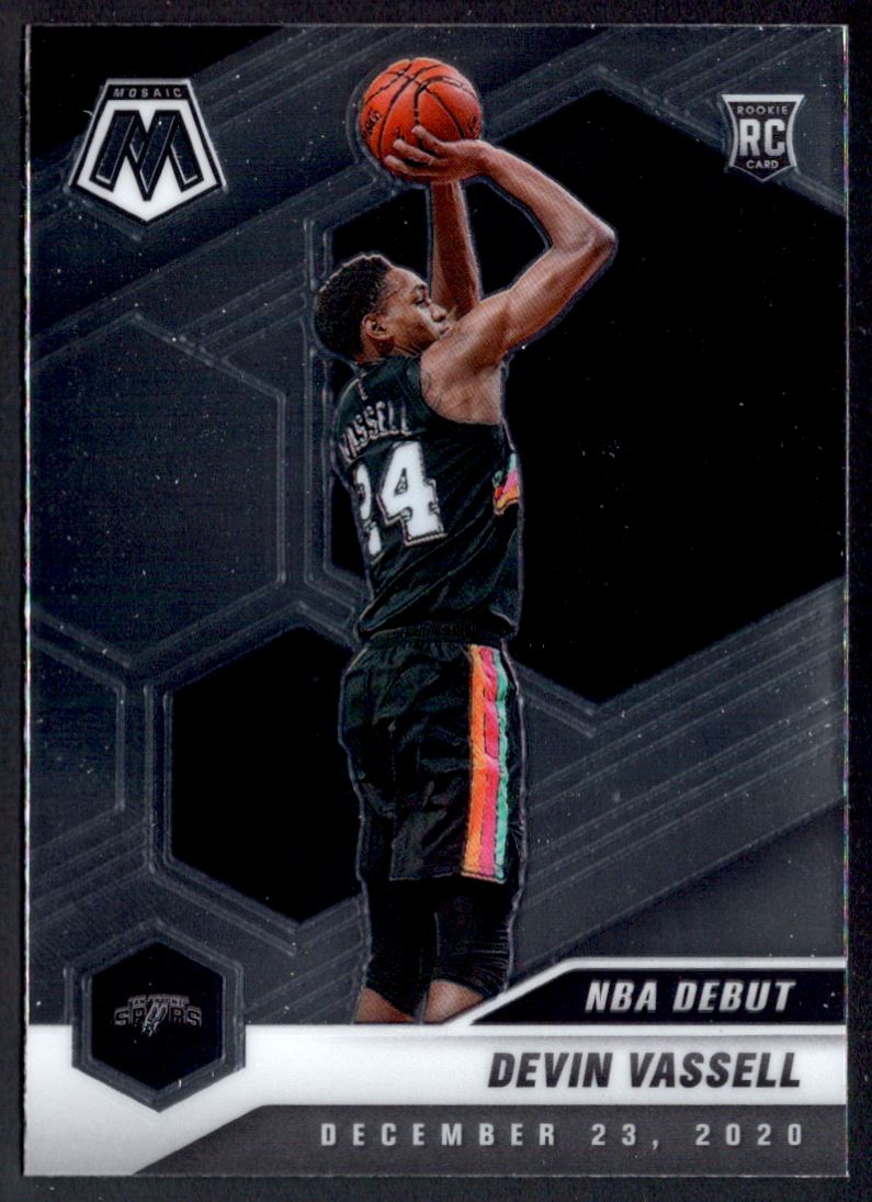 Devin Vassell 2020-21 Panini Mosaic Rookie NBA Debut Card RC #278
