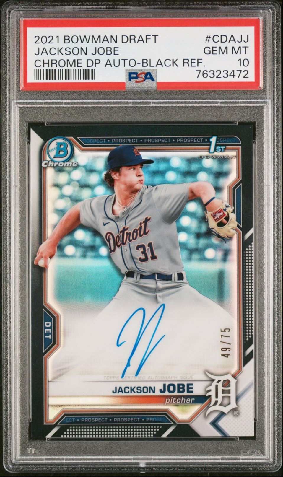 2021 Bowman Draft Chrome 1st Prospects Black Refractor Jackson Jobe #CDAJJ