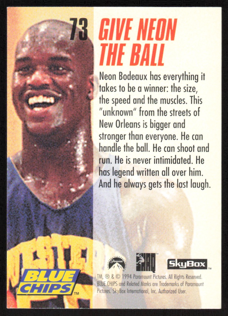 1994-95 Blue Chips Give Neon The Ball Shaquille O'Neal #73 | eBay