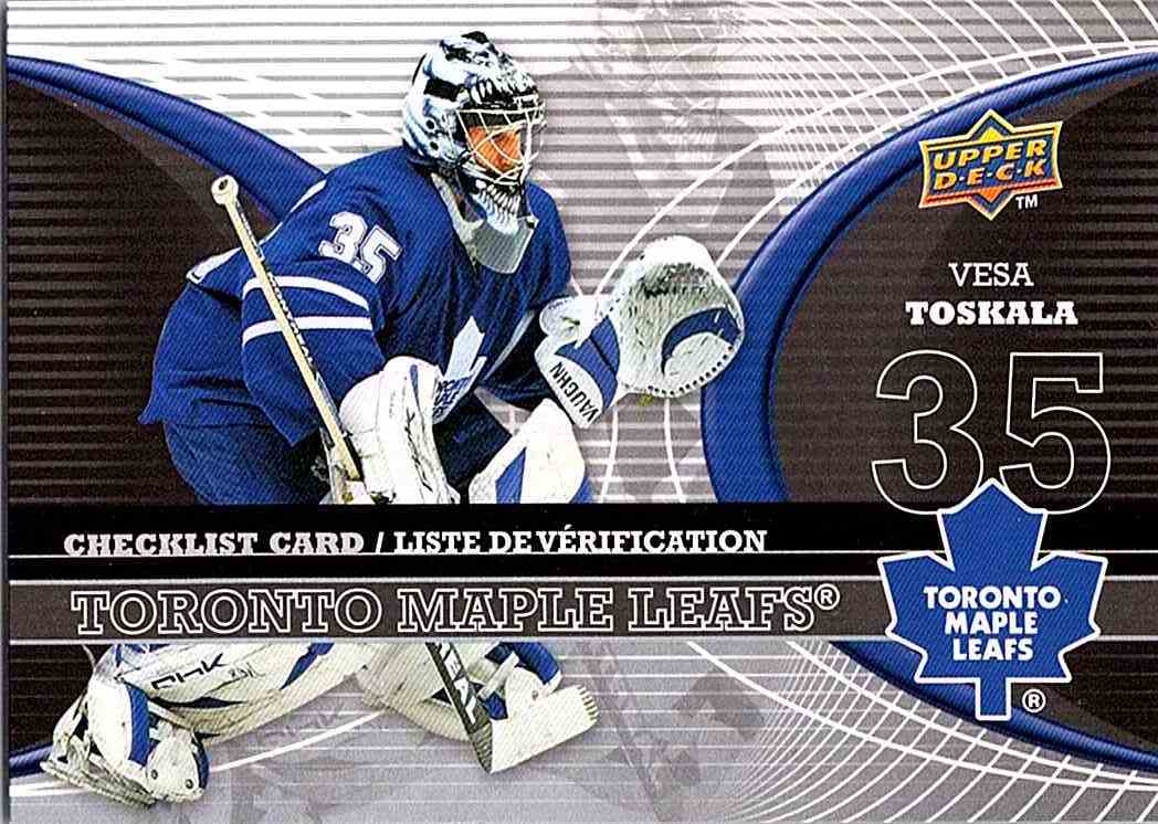 2008-09 McDonald's Upper Deck Canadian Goalie Checklist Vesa Toskala #CL-TOR