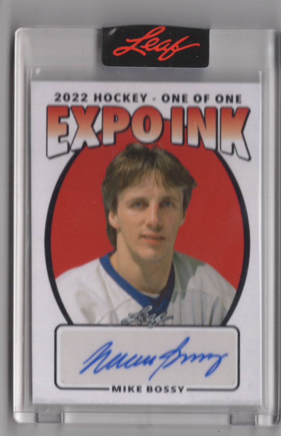 2022-23 Leaf Expo Ink Mike Bossy #EI-MB1 card front image