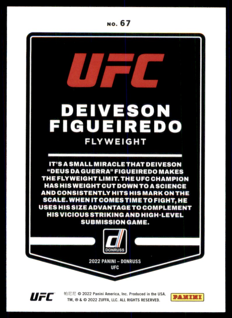 2022 Panini Donruss UFC Deiveson Figueiredo #67 card back image