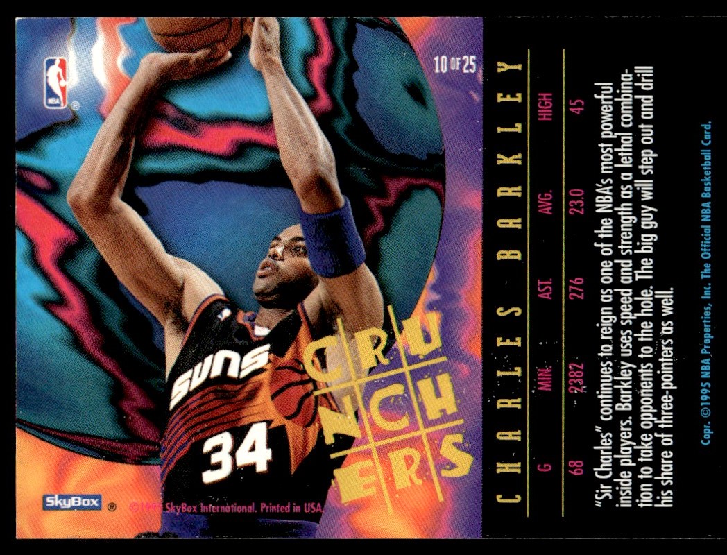 1995-96 Hoops Number Crunchers Basketball Card Charles Barkley